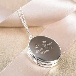 Card Factory Personalised Engraved Oval Shaped Locket Necklace