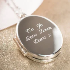 Card Factory Personalised Engraved Oval Shaped Locket Necklace