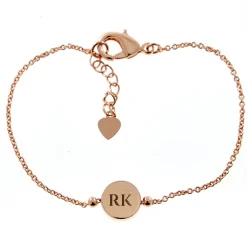 Card Factory Personalised Engraved Rose Gold Bracelet With Circular Pendant