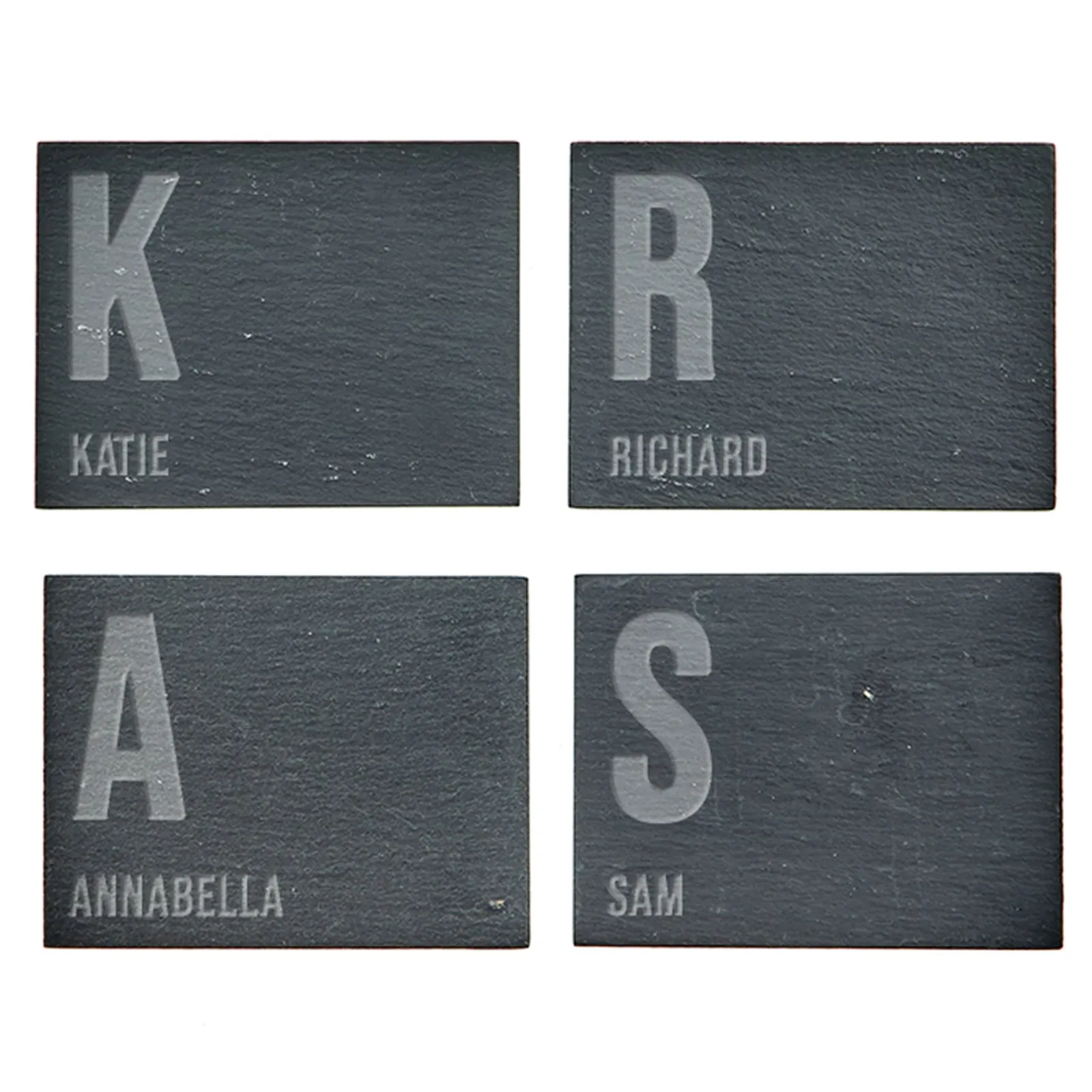Card Factory Personalised Engraved Set Of 4 Slate Coasters - First Initial & Name