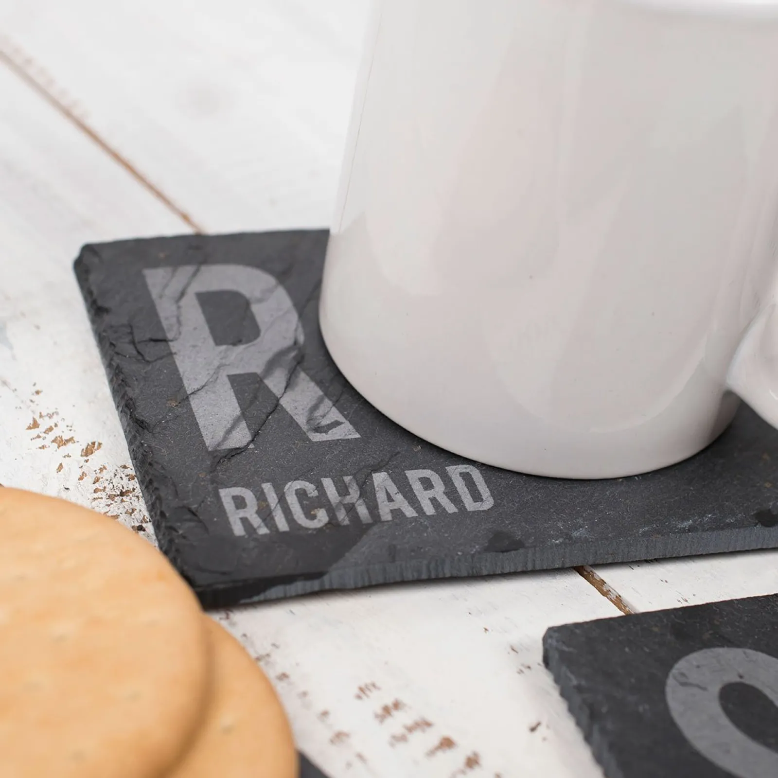 Card Factory Personalised Engraved Set Of 4 Slate Coasters - First Initial & Name