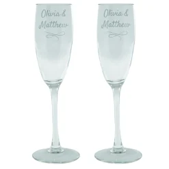 Discount Personalised Engraved Set Of 2 Champagne Flutes - Two Names Personalised Glasses|Personalised Engraved Gifts