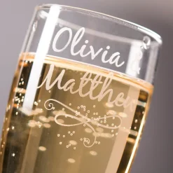 Discount Personalised Engraved Set Of 2 Champagne Flutes - Two Names Personalised Glasses|Personalised Engraved Gifts
