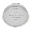 Personalised Engraved Silver Round Compact Mirror - Hearts, Any Message Personalised Jewellery And Keepsakes|Personalised Engraved Gifts