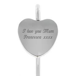 Card Factory Personalised Engraved Silver Heart-Shaped Bookmark