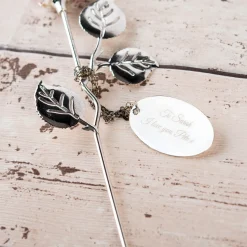 Card Factory Personalised Engraved Silver-Plated Rose