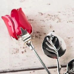 Card Factory Personalised Engraved Silver-Plated Rose