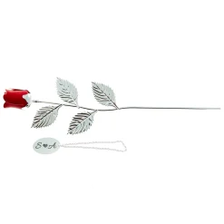 Card Factory Personalised Engraved Silver-Plated Rose - Couples Initials