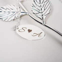 Card Factory Personalised Engraved Silver-Plated Rose - Couples Initials