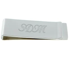 Clearance Personalised Engraved Silver Plated Money Clip Personalised Jewellery And Keepsakes|Personalised Engraved Gifts