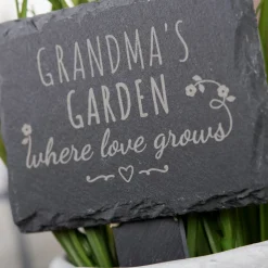 Card Factory Personalised Engraved Slate Plant Marker - Where Love Grows