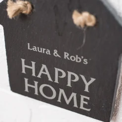 Best Personalised Engraved Small House-Shaped Slate Keepsake Personalised Canvas & Wall Art|Personalised Engraved Gifts