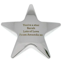 Card Factory Personalised Engraved Special Silver Star Paperweight - Any Message