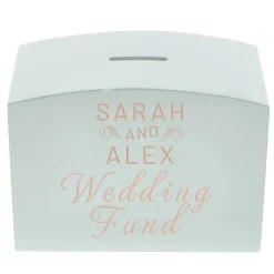 Best Personalised Engraved White Wooden Money Box - Wedding Fund Personalised Jewellery And Keepsakes|Personalised Engraved Gifts