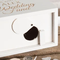 Best Personalised Engraved White Wooden Money Box - Wedding Fund Personalised Jewellery And Keepsakes|Personalised Engraved Gifts