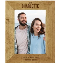 Clearance Personalised Engraved Wooden Photo Frame - Portrait Any Message Personalised Engraved Gifts|Photo Frames