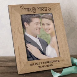 Sale Personalised Engraved Wooden Photo Frame - Mr And Mrs Personalised Engraved Gifts|Photo Frames