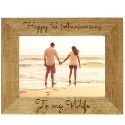 Outlet Personalised Engraved Wooden Photo Frame - Two Messages Personalised Engraved Gifts|Photo Frames