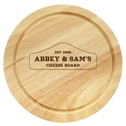 Card Factory Personalised Engraved Wooden Cheeseboard Set - Anniversary