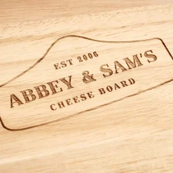 Card Factory Personalised Engraved Wooden Cheeseboard Set - Anniversary