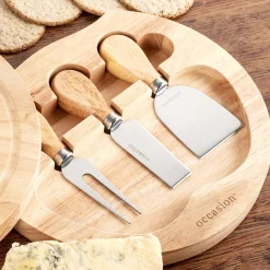 Card Factory Personalised Engraved Wooden Cheeseboard Set - Anniversary