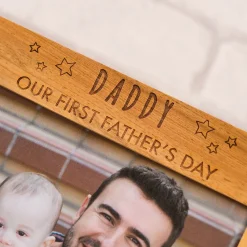 Card Factory Personalised Engraved Wooden Picture Frame - Our First Father's Day