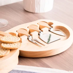 Card Factory Personalised Engraved Wooden Cheeseboard Set - Two Names