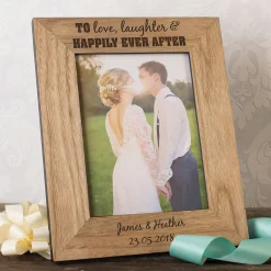 Card Factory Personalised Engraved Wooden Photo Frame - Happily Ever After