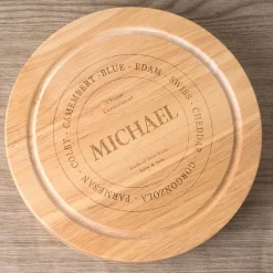 Card Factory Personalised Engraved Wooden Cheeseboard Set - Cheese Connoisseur