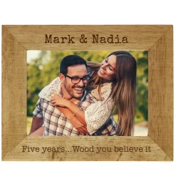 Hot Personalised Engraved Wooden Photo Frame - Five Years Personalised Engraved Gifts|Photo Frames