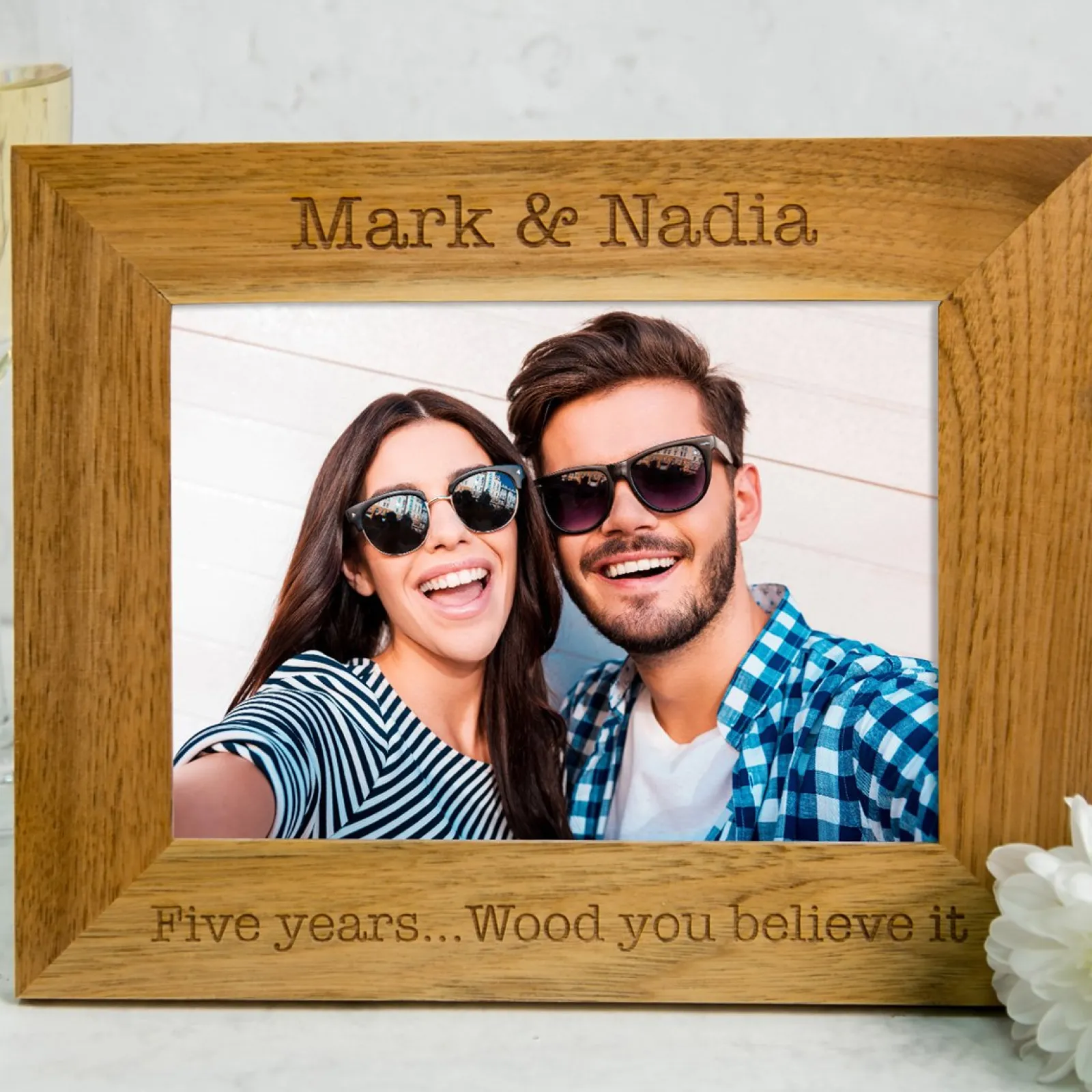 Hot Personalised Engraved Wooden Photo Frame - Five Years Personalised Engraved Gifts|Photo Frames