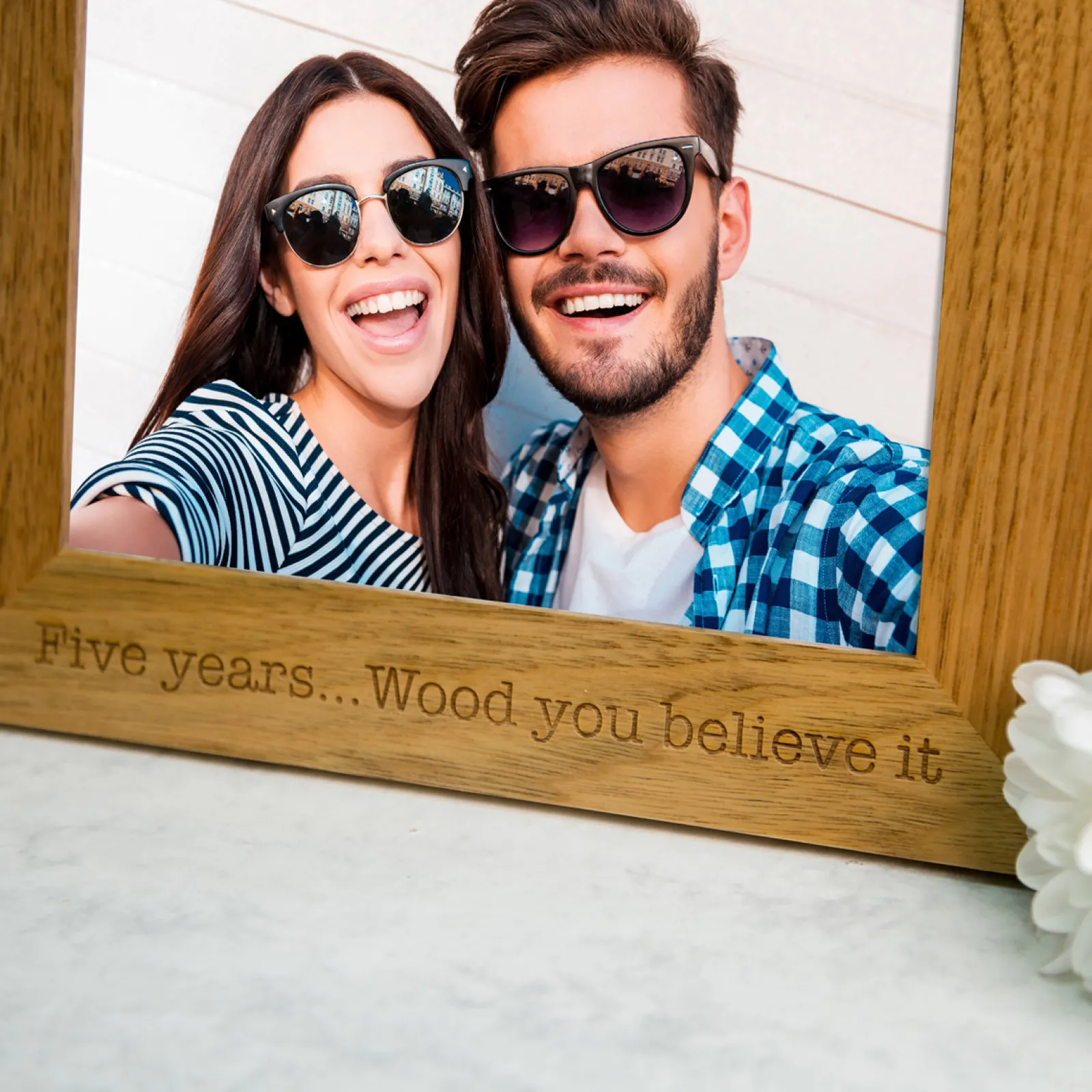 Hot Personalised Engraved Wooden Photo Frame - Five Years Personalised Engraved Gifts|Photo Frames