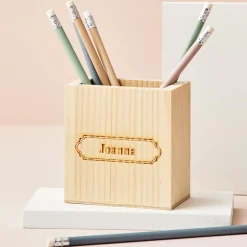 Card Factory Personalised Engraved Wooden Pen Pot