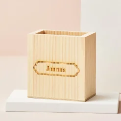 Card Factory Personalised Engraved Wooden Pen Pot