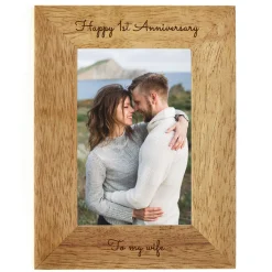 Discount Personalised Engraved Wooden Photo Frame - Any Message Personalised Engraved Gifts|Photo Frames