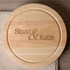 Best Personalised Engraved Wooden Cheeseboard Set - Couple's Names Personalised Engraved Gifts|Jewellery & Keepsakes