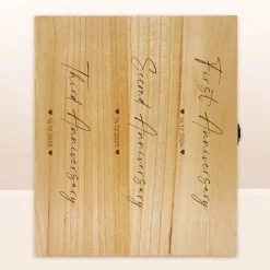 Card Factory Personalised Engraved Wooden Wine Box - Anniversary Milestones