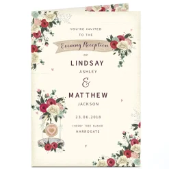 Card Factory Personalised Evening Reception Invitation - Roses