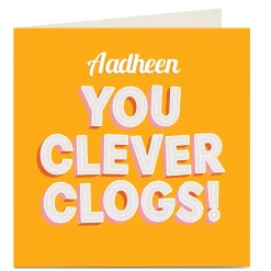 New Personalised Exam Card - You Clever Clogs! Premium Square|Graduation