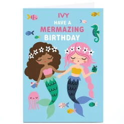 Discount Personalised Fairytale Birthday Card - Mermazing Kids For Sister|For Niece