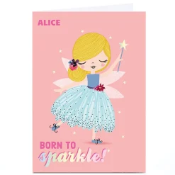 Hot Personalised Fairytale Birthday Card - Born to Sparkle Kids For Sister|For Niece