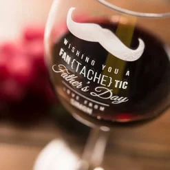 Personalised Fan{tache}tic Father's Day Wine Glass Personalised Glasses|Glassware