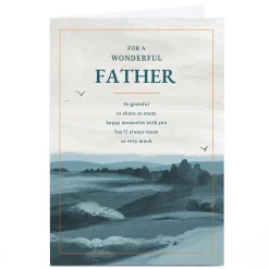 Clearance Personalised Father's Day Card - Hillside, Wonderful Father Father's Day