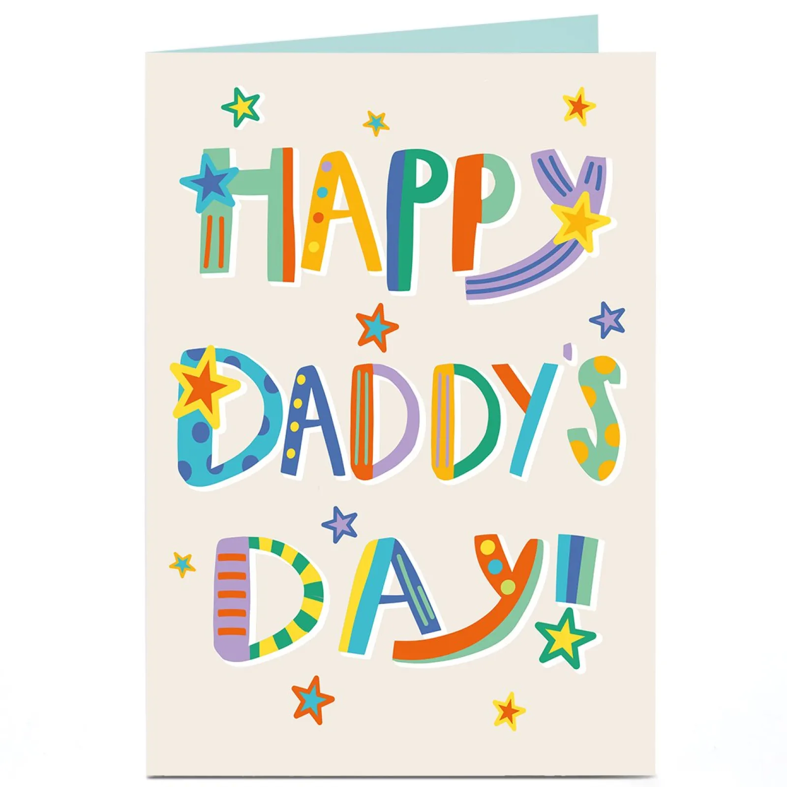 Card Factory Personalised Father's Day Card - Happy Daddy's Day Stars