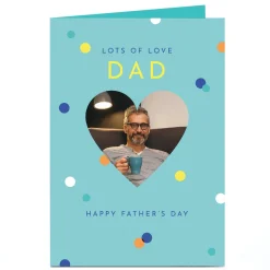 Sale Personalised Father's Day Card - Lots of Love Heart 1 Photo upload Father's Day|Photo
