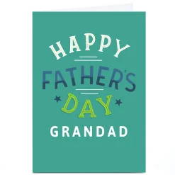 Best Personalised Father's Day Card - Classic Happy Father's Day, Grandad Father's Day