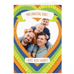 Card Factory Personalised Father's Day Card -Two Amazing Dads