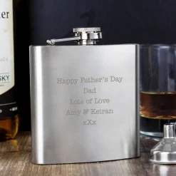 Online Personalised Father's Day Stainless Steel Hip Flask Gifts For Him