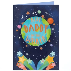 Card Factory Personalised Father's Day Card - Best Daddy in The World