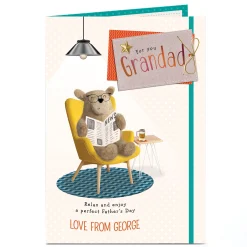 Card Factory Personalised Father's Day Card - Grandad's Armchair